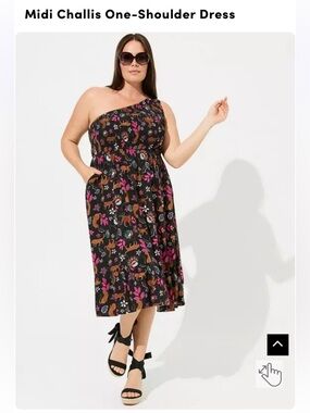 One-Shoulder Floral & Animal Print Midi Dress